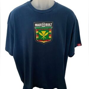 MAUI BUILT Logo Hawaiian Tee Shirt Men XL
